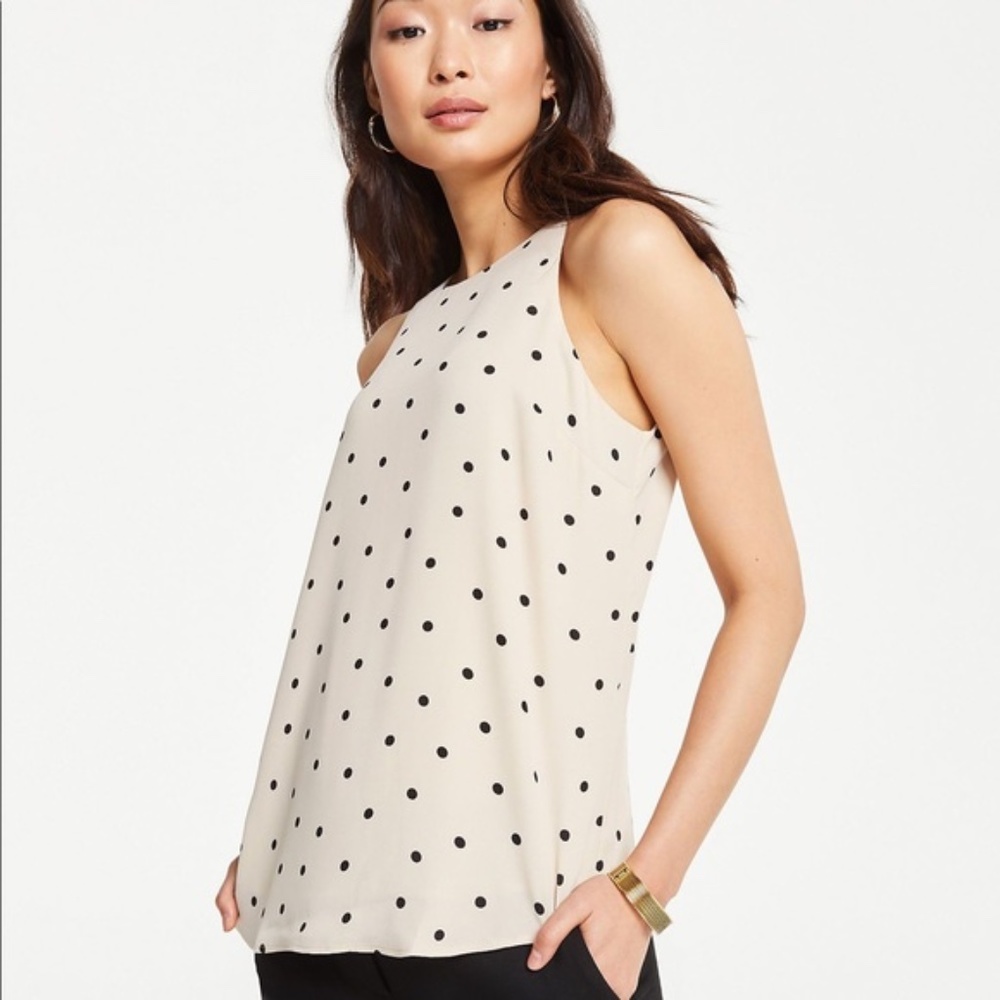 Ann Taylor Polka Dot Halter Tank